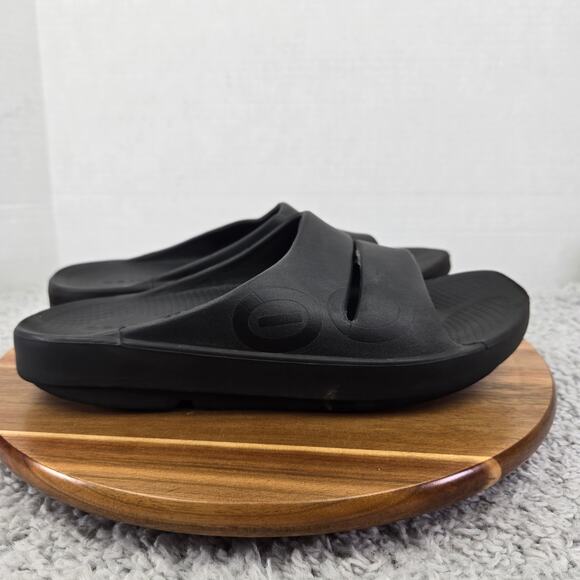 Oofos Ooahh Black Recovery Comfort Casual Daily Lifestyle Slide Sandals Mens 9 - Picture 3 of 13
